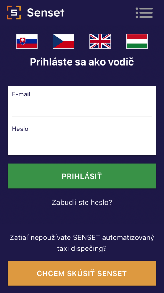 mobilná aplikácia senset