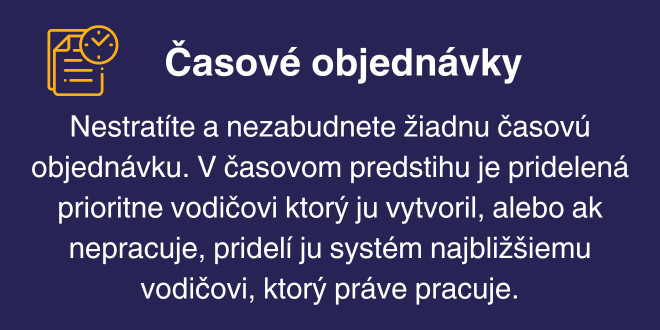 Časové objednávky taxi