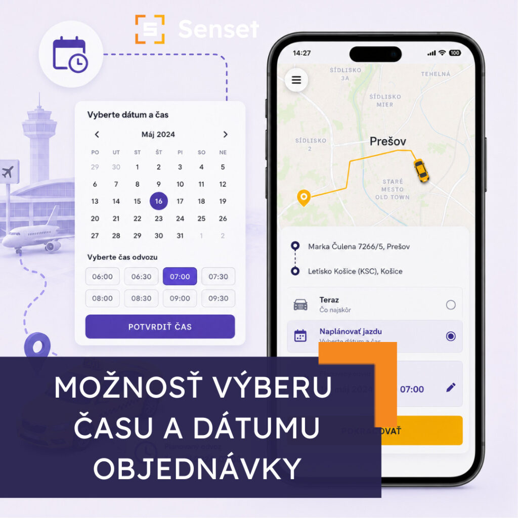 Možnosť výberu času a dátumu objednávky