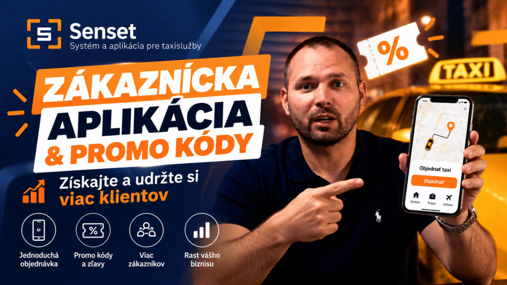 Zákaznícka aplikácia taxi Senset a Promo kódy pre taxislužby